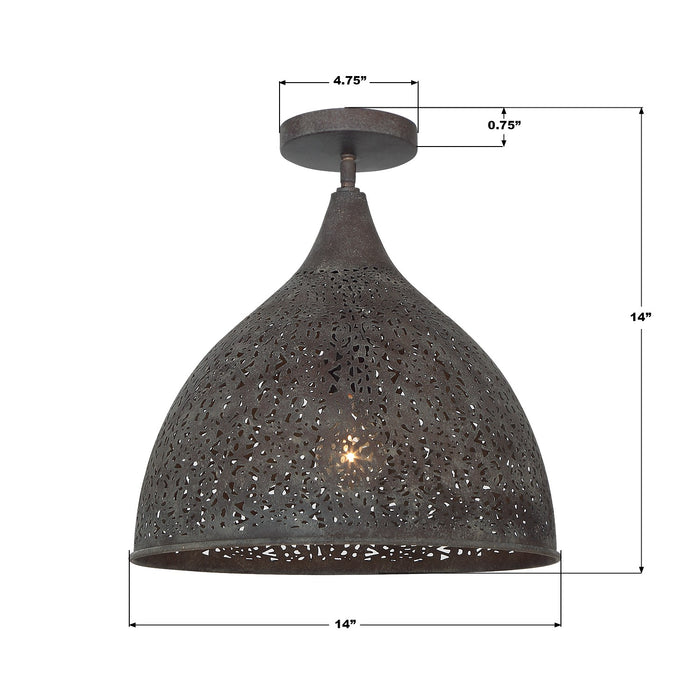 Crystorama - JAS-A5010-FB_CEILING - One Light Semi Flush Mount - Jasmine - Forged Bronze