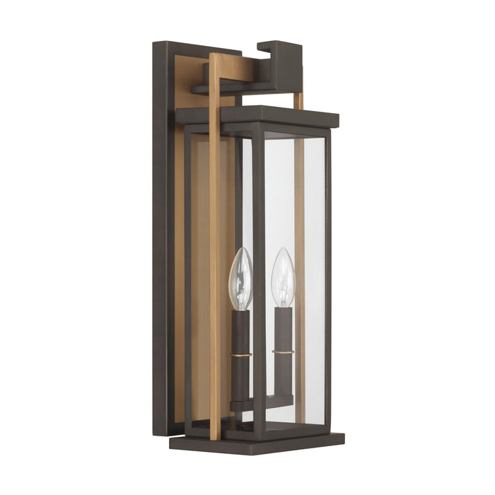 Crystorama - LDL-902-TZ-TG - Two Light Outdoor Wall Sconce - Lendel - Twilight Bronze + Textured Gold