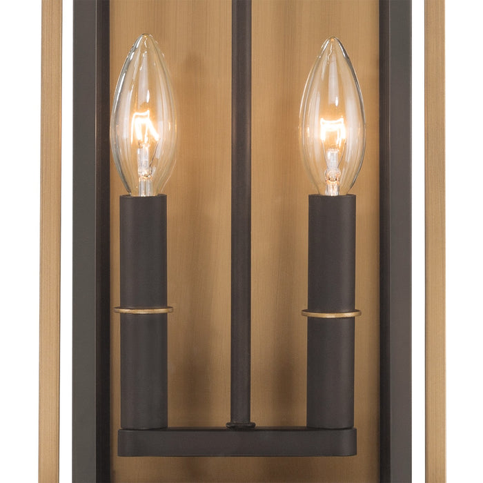 Crystorama - LDL-902-TZ-TG - Two Light Outdoor Wall Sconce - Lendel - Twilight Bronze + Textured Gold