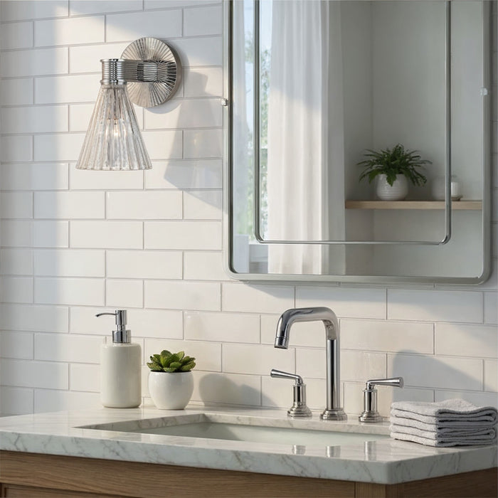 Crystorama - LOT-701-PN - One Light Wall Sconce - Lotus - Polished Nickel