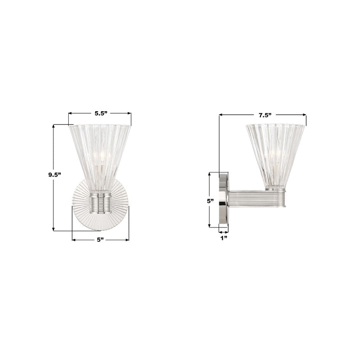 Crystorama - LOT-701-PN - One Light Wall Sconce - Lotus - Polished Nickel