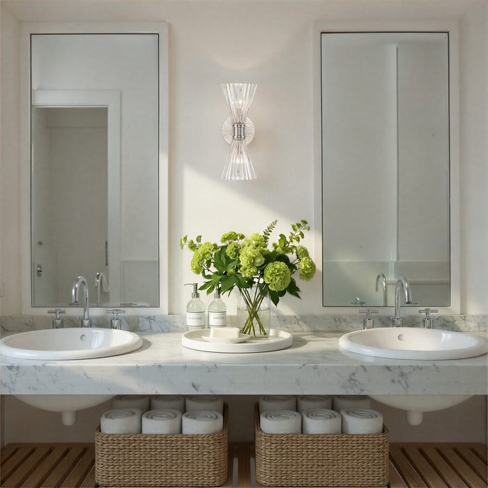 Crystorama - LOT-702-PN - Two Light Wall Sconce - Lotus - Polished Nickel