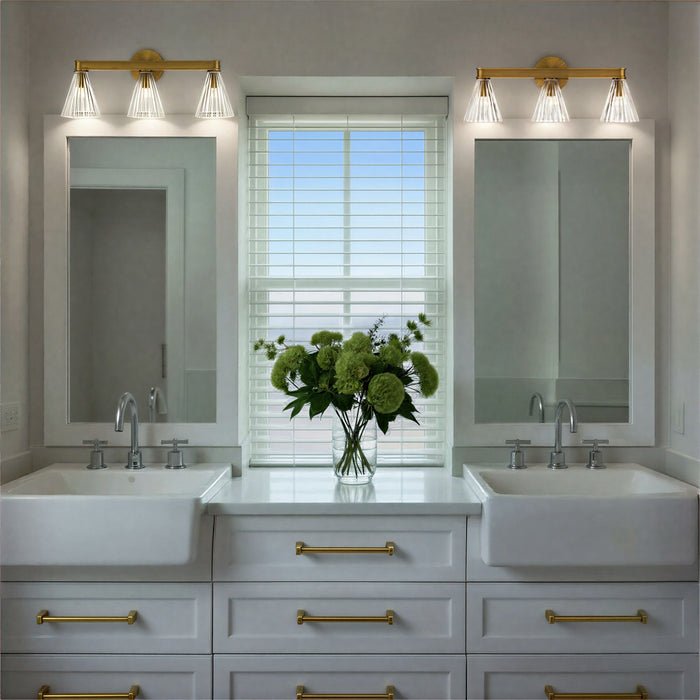 Crystorama - LOT-703-LG - Three Light Bath - Lotus - Luxe Gold