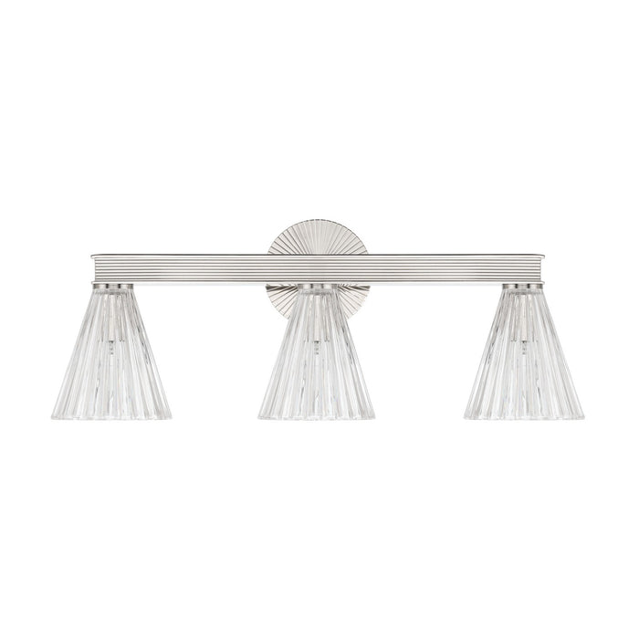 Crystorama - LOT-703-PN - Three Light Bath - Lotus - Polished Nickel