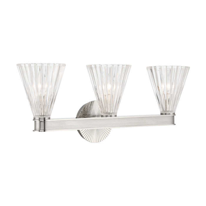 Crystorama - LOT-703-PN - Three Light Bath - Lotus - Polished Nickel