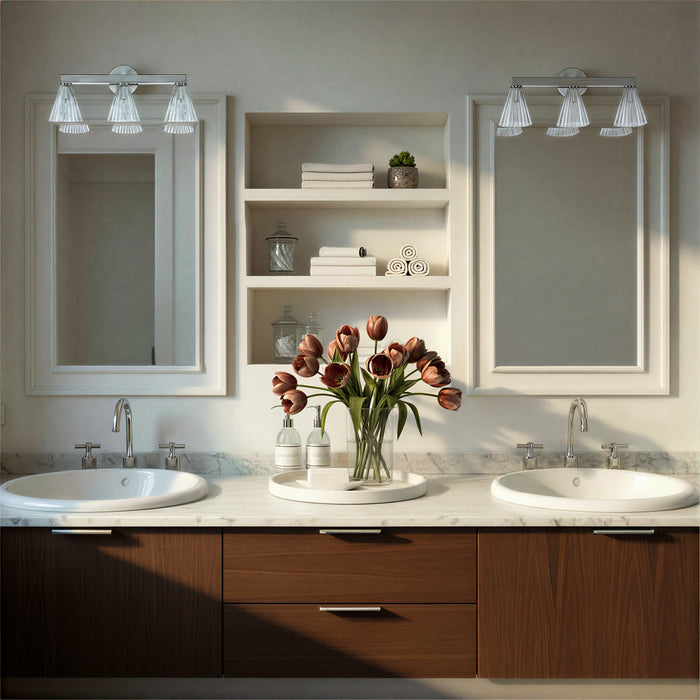 Crystorama - LOT-703-PN - Three Light Bath - Lotus - Polished Nickel