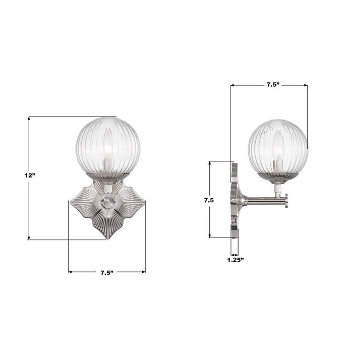 Crystorama - ORY-1001-PN-CL - One Light Wall Sconce - Orly - Polished Nickel