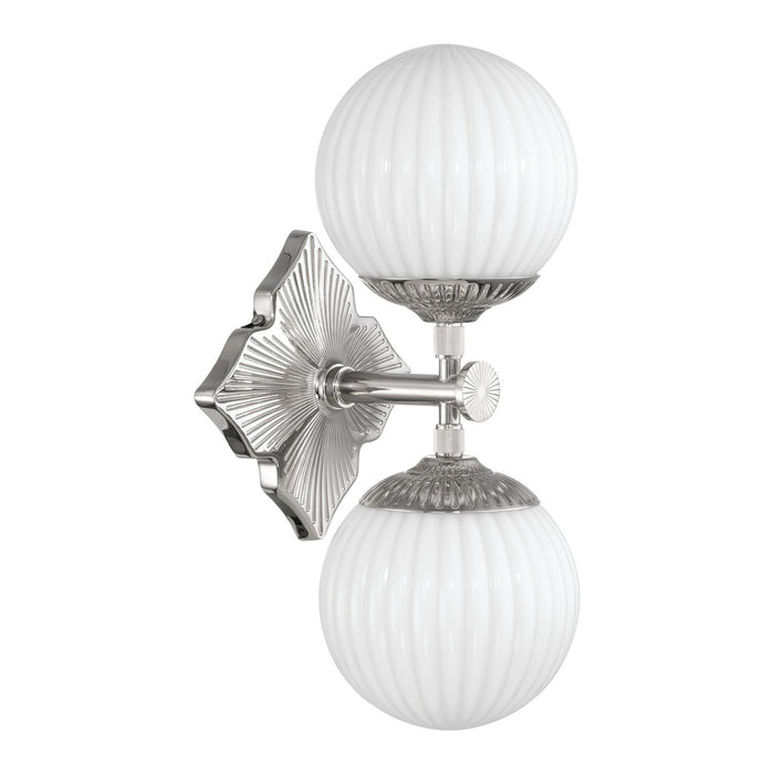 Crystorama - ORY-1002-PN-WH - Two Light Wall Sconce - Orly - Polished Nickel