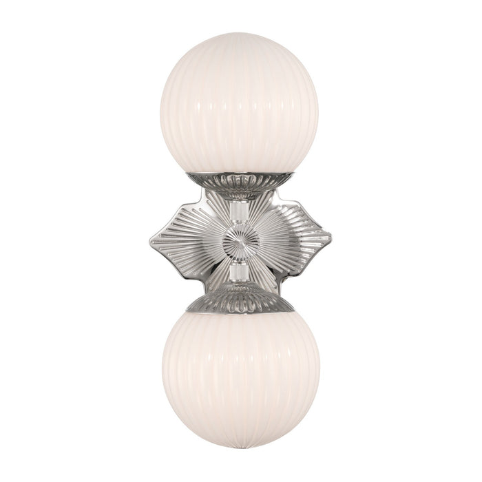 Crystorama - ORY-1002-PN-WH - Two Light Wall Sconce - Orly - Polished Nickel