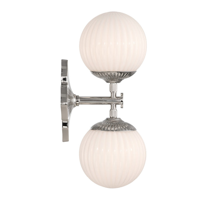 Crystorama - ORY-1002-PN-WH - Two Light Wall Sconce - Orly - Polished Nickel