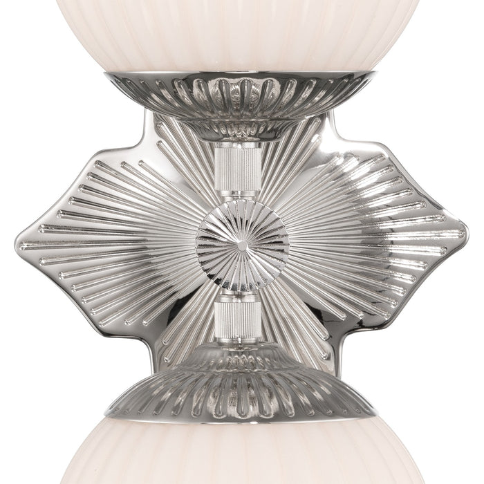 Crystorama - ORY-1002-PN-WH - Two Light Wall Sconce - Orly - Polished Nickel