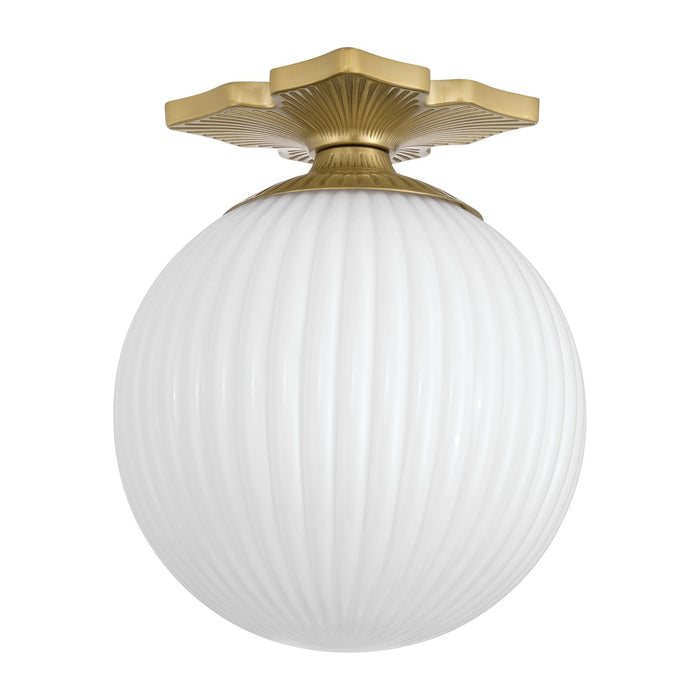 Crystorama - ORY-1003-AG-WH - One Light Semi Flush Mount - Orly - Aged Brass