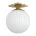Crystorama - ORY-1003-AG-WH - One Light Semi Flush Mount - Orly - Aged Brass