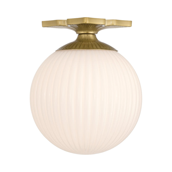 Crystorama - ORY-1003-AG-WH - One Light Semi Flush Mount - Orly - Aged Brass