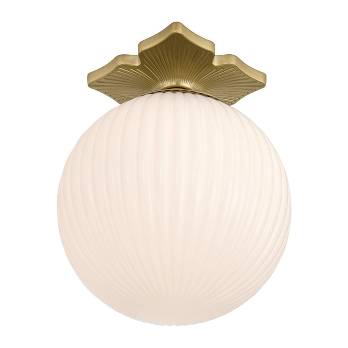Crystorama - ORY-1003-AG-WH - One Light Semi Flush Mount - Orly - Aged Brass