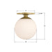 Crystorama - ORY-1003-AG-WH - One Light Semi Flush Mount - Orly - Aged Brass