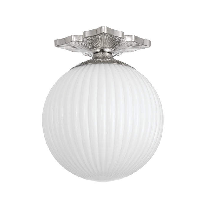 Crystorama - ORY-1003-PN-WH - One Light Semi Flush Mount - Orly - Polished Nickel