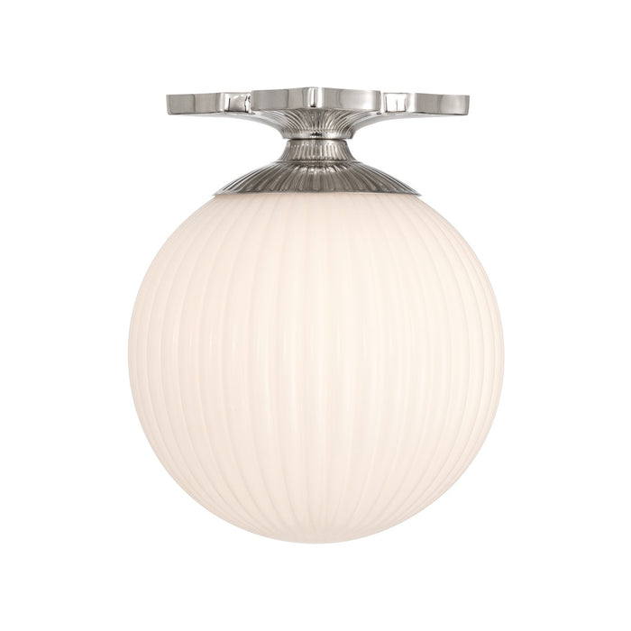 Crystorama - ORY-1003-PN-WH - One Light Semi Flush Mount - Orly - Polished Nickel