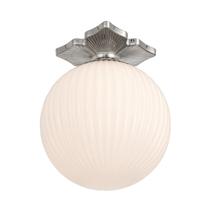 Crystorama - ORY-1003-PN-WH - One Light Semi Flush Mount - Orly - Polished Nickel