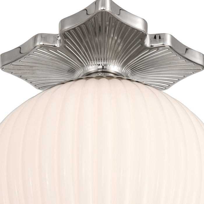 Crystorama - ORY-1003-PN-WH - One Light Semi Flush Mount - Orly - Polished Nickel