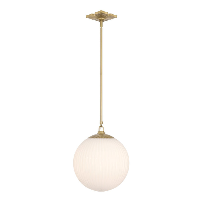 Crystorama - ORY-1007-AG-WH - One Light Pendant - Orly - Aged Brass