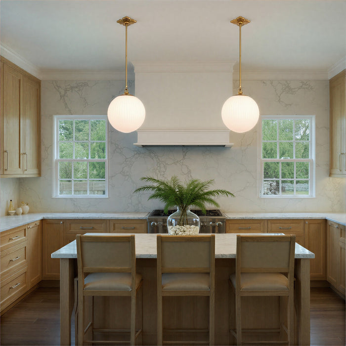 Crystorama - ORY-1007-AG-WH - One Light Pendant - Orly - Aged Brass