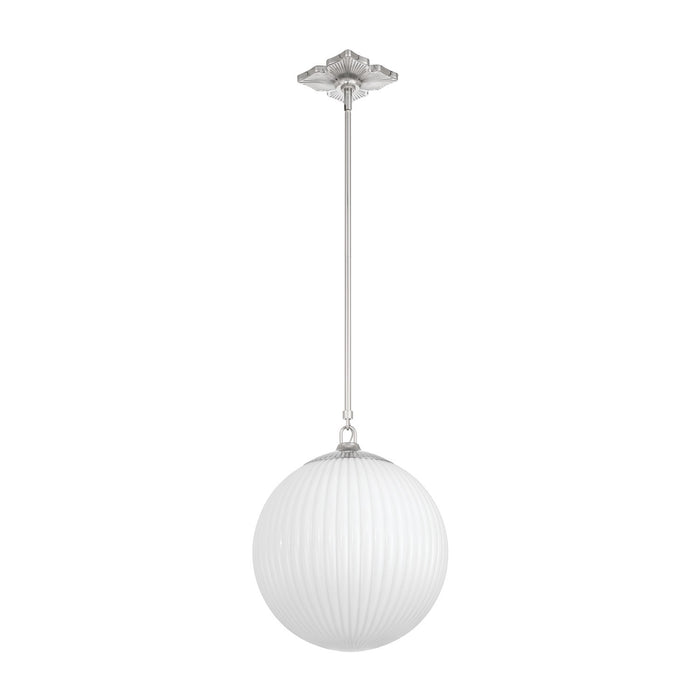 Crystorama - ORY-1007-PN-WH - One Light Pendant - Orly - Polished Nickel