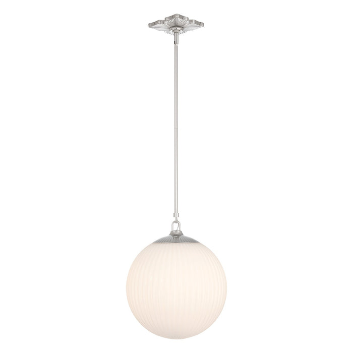 Crystorama - ORY-1007-PN-WH - One Light Pendant - Orly - Polished Nickel