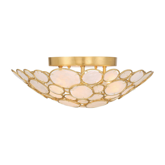 Crystorama - PAL-524-GA - Three Light Semi Flush Mount - Palla - Antique Gold