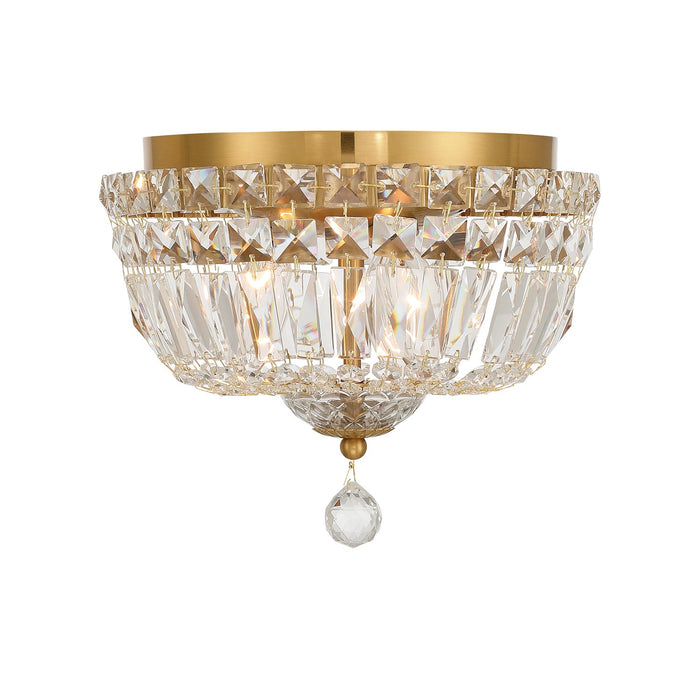 Crystorama - ROS-A1003-AG-CL-MWP - Three Light Flush Mount - Roslyn - Aged Brass