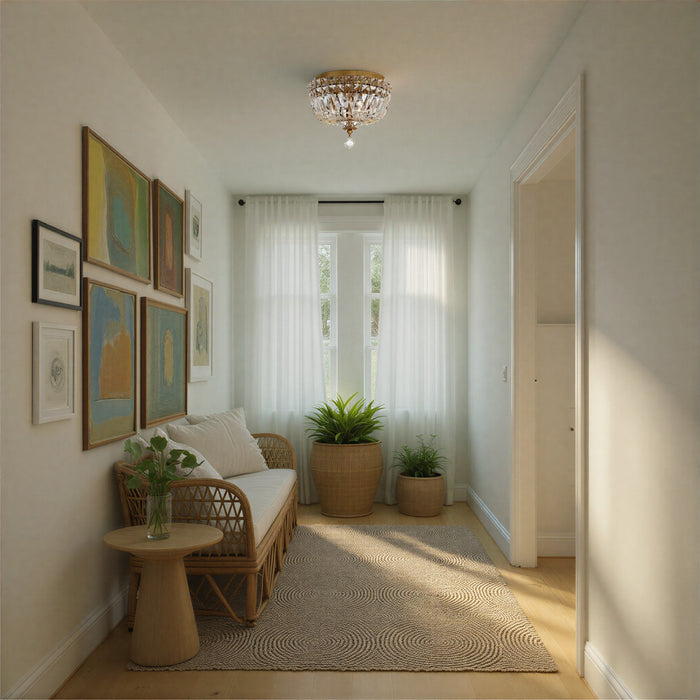 Crystorama - ROS-A1003-AG-CL-MWP - Three Light Flush Mount - Roslyn - Aged Brass