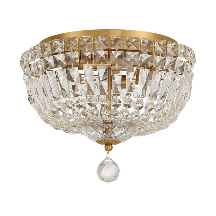 Crystorama - ROS-A1004-AG-CL-MWP - Four Light Flush Mount - Roslyn - Aged Brass