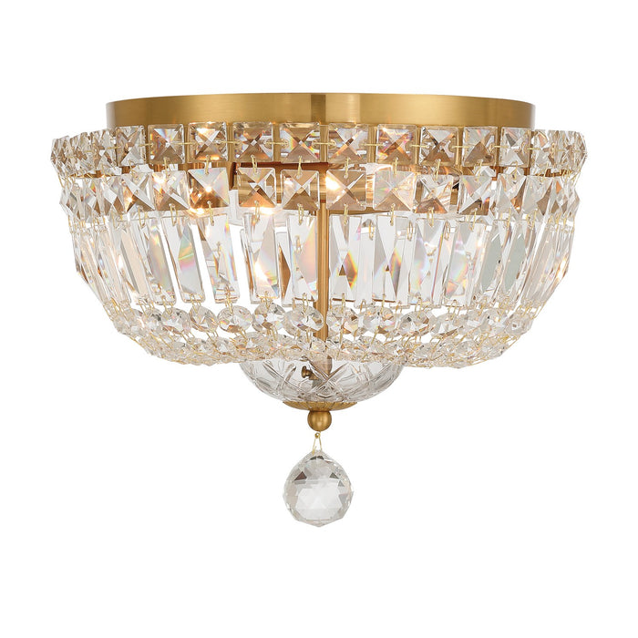 Crystorama - ROS-A1004-AG-CL-MWP - Four Light Flush Mount - Roslyn - Aged Brass