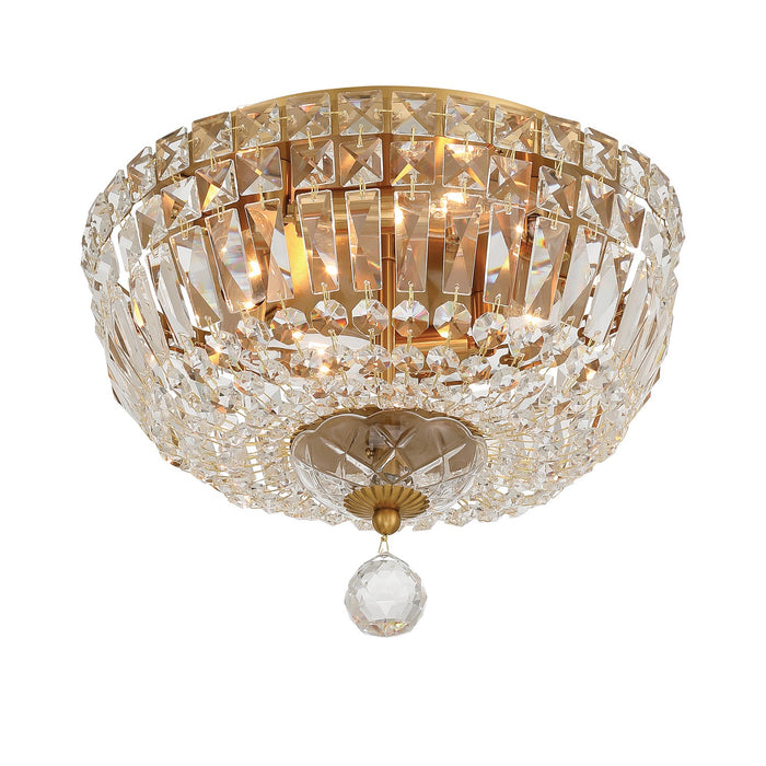 Crystorama - ROS-A1004-AG-CL-MWP - Four Light Flush Mount - Roslyn - Aged Brass