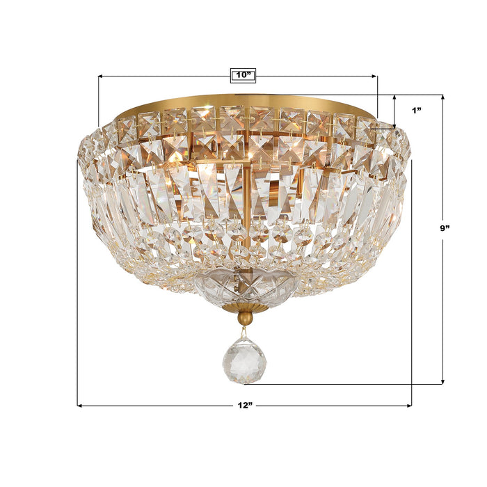 Crystorama - ROS-A1004-AG-CL-MWP - Four Light Flush Mount - Roslyn - Aged Brass