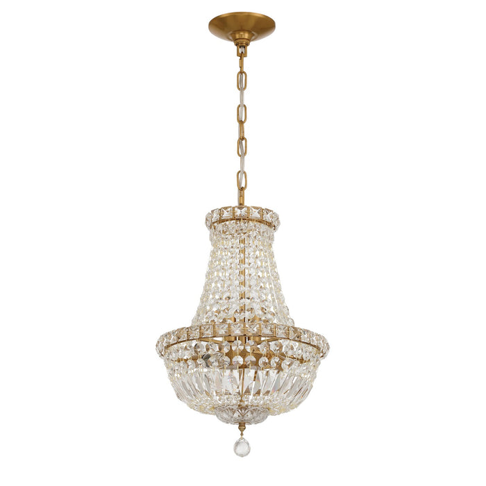 Crystorama - ROS-A1006-AG-CL-MWP - Five Light Chandelier - Roslyn - Aged Brass
