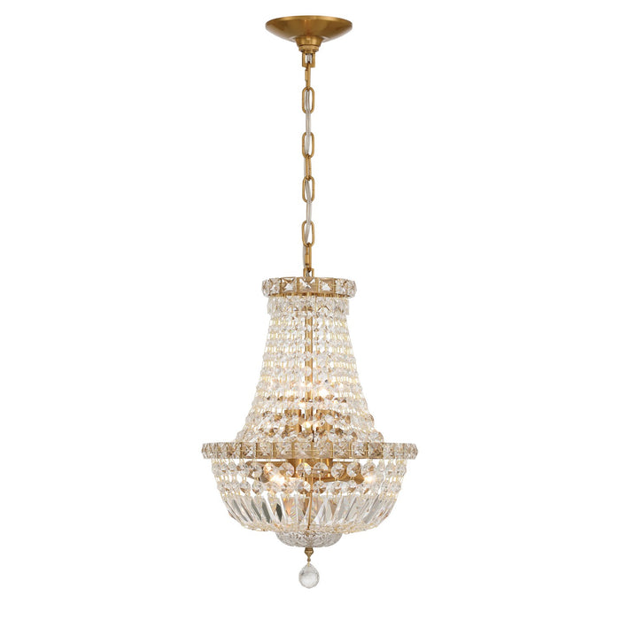 Crystorama - ROS-A1006-AG-CL-MWP - Five Light Chandelier - Roslyn - Aged Brass