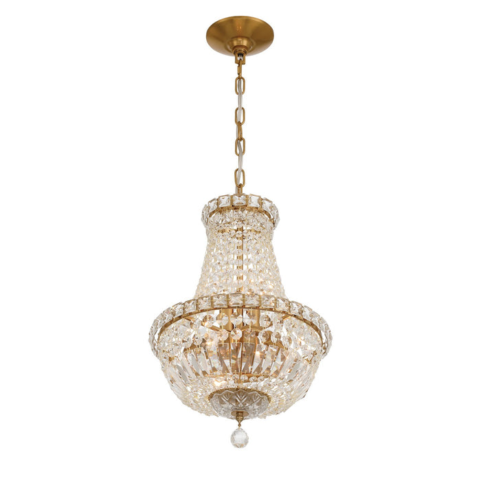 Crystorama - ROS-A1006-AG-CL-MWP - Five Light Chandelier - Roslyn - Aged Brass