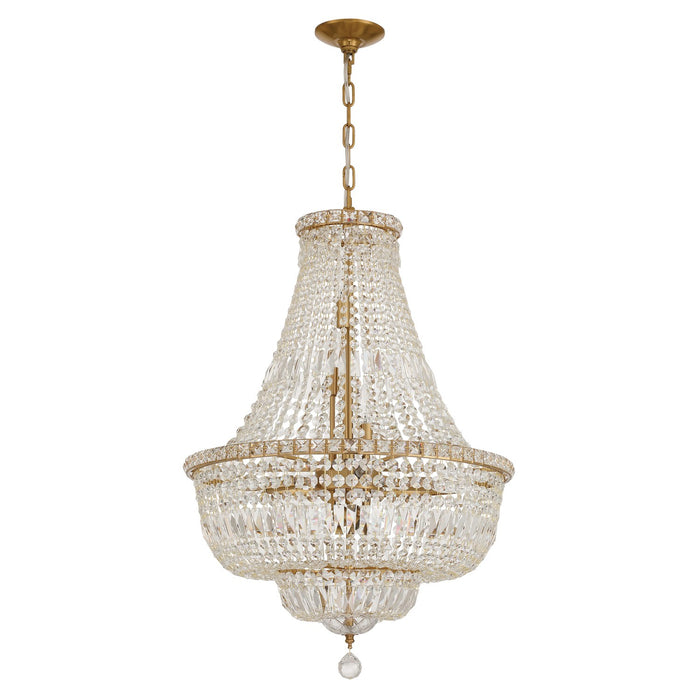 Crystorama - ROS-A1009-AG-CL-MWP - Nine Light Chandelier - Roslyn - Aged Brass