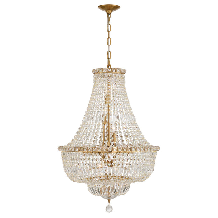 Crystorama - ROS-A1009-AG-CL-MWP - Nine Light Chandelier - Roslyn - Aged Brass
