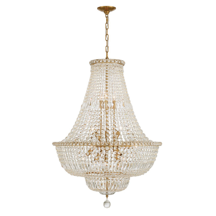 Crystorama - ROS-A1015-AG-CL-MWP - 15 Light Chandelier - Roslyn - Aged Brass
