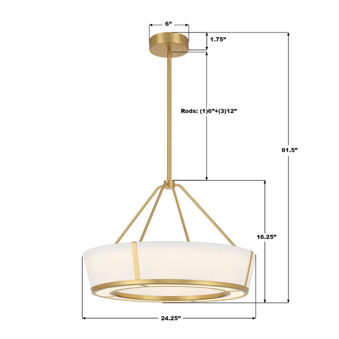 Crystorama - RYC-8106-LG - LED Pendant - Royce - Luxe Gold