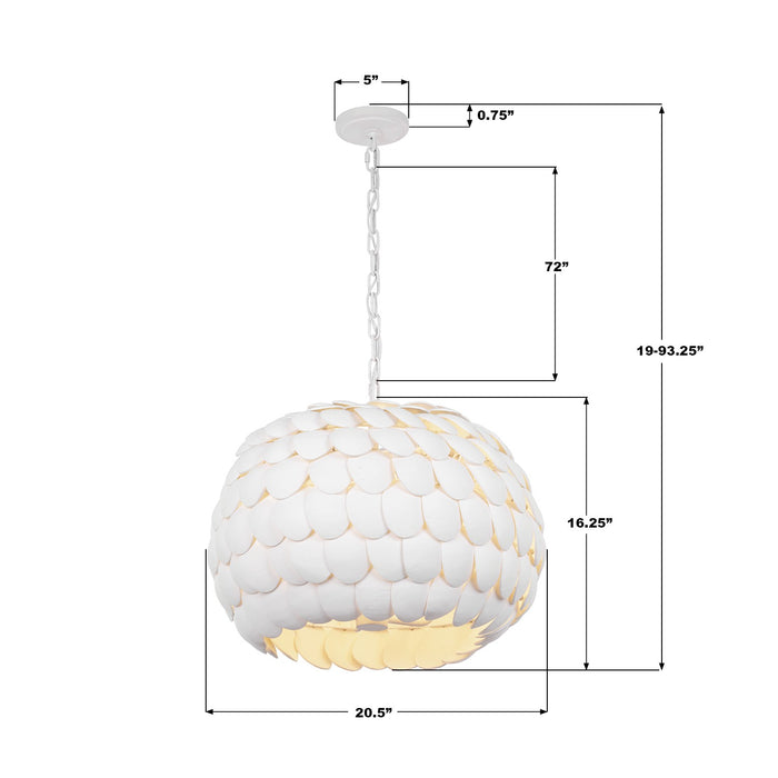 Crystorama - TAL-9404-MT - Five Light Chandelier - Talia - Matte White