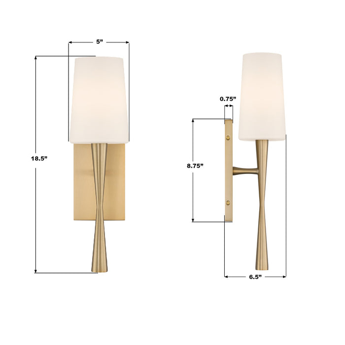 Crystorama - TRE-221-OP-AG - One Light Wall Sconce - Trenton - Aged Brass