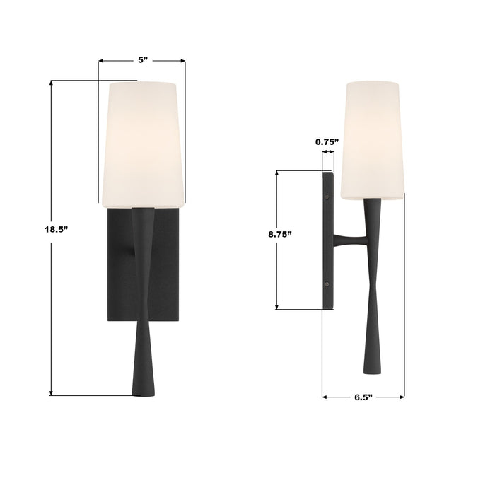 Crystorama - TRE-221-OP-BF - One Light Wall Sconce - Trenton - Black Forged