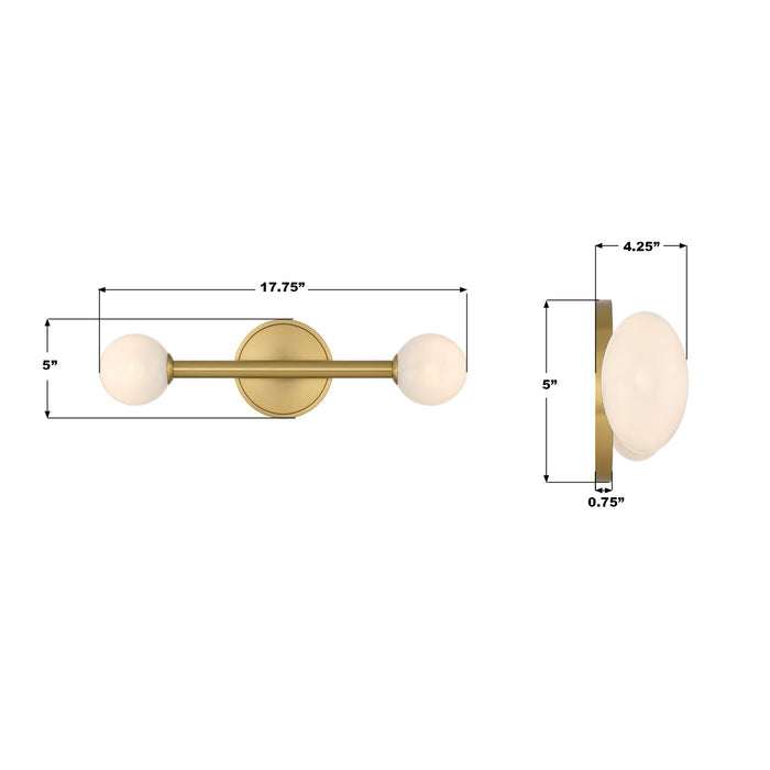 Crystorama - TRL-2801-LG - LED Bath - Terrell - Luxe Gold