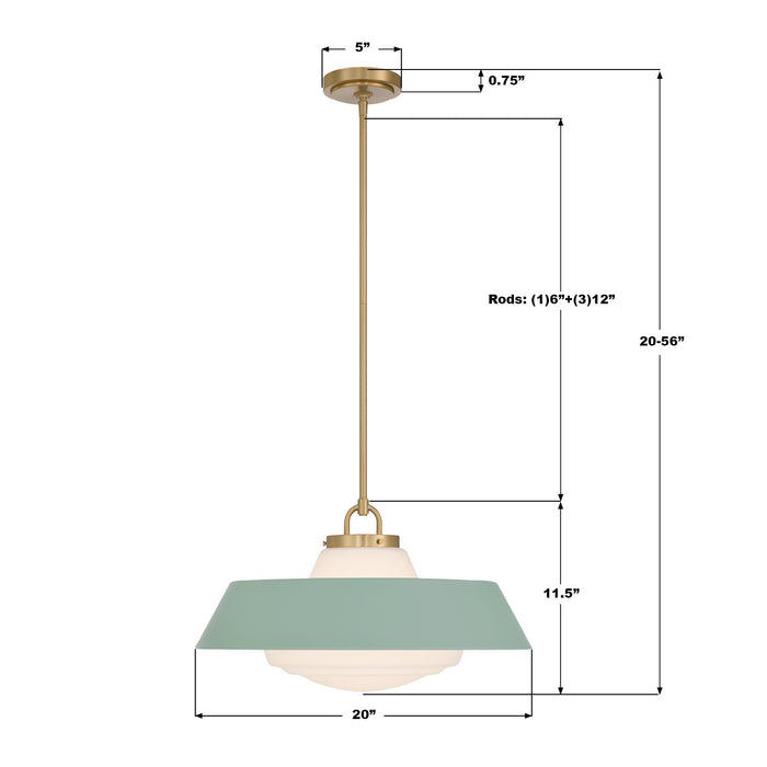 Crystorama - XAN-8009-VG-GR - Three Light Pendant - Xander - Vibrant Gold