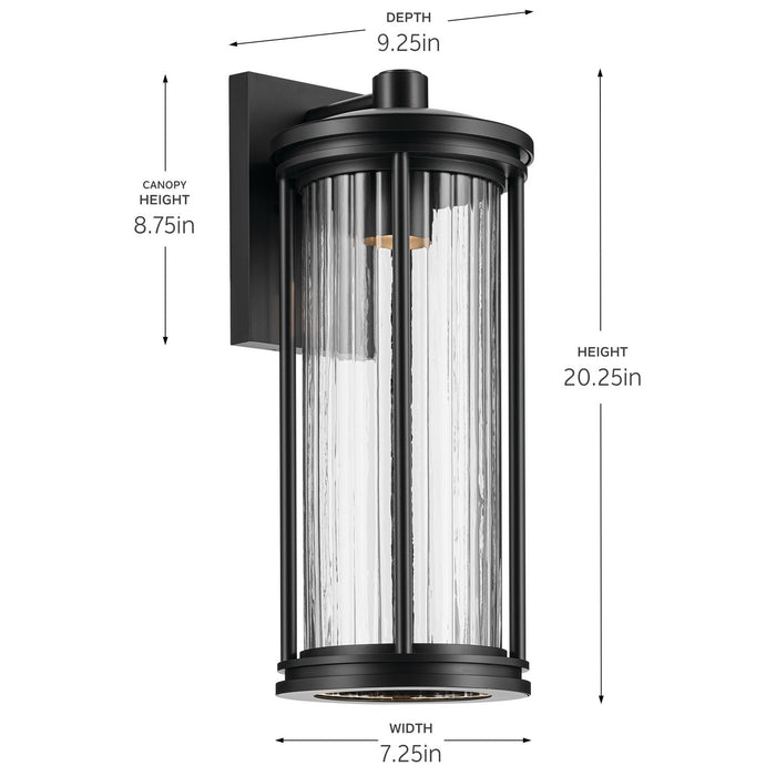 Kichler - 59024BKDS - One Light Outdoor Wall Mount - Barras - Black