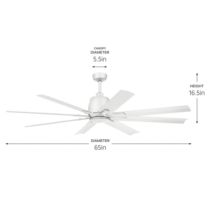 Kichler - 310265MWH - 65" Ceiling Fan - Breda - Matte White