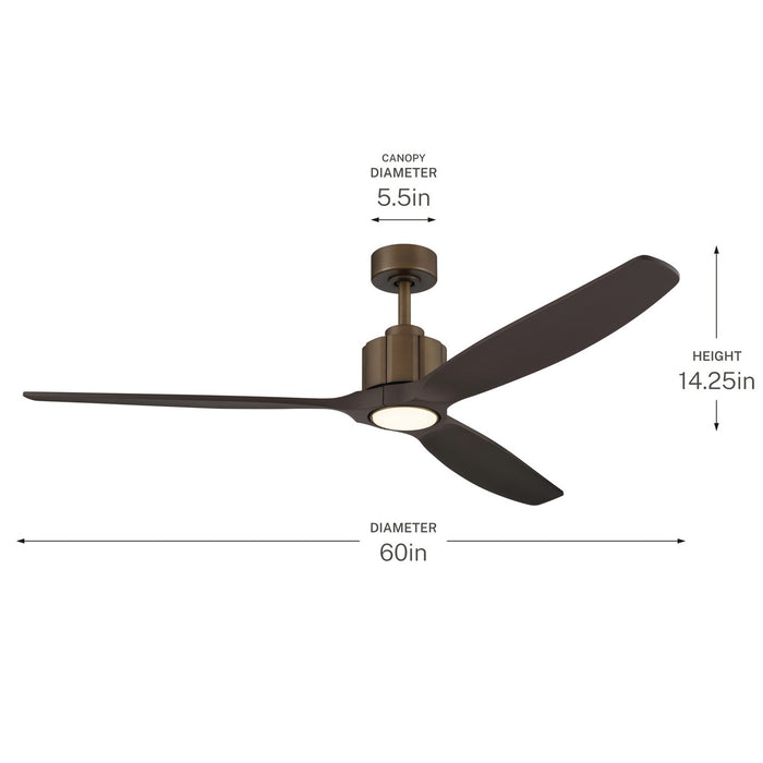 Kichler - 300360-HBB - 60" Ceiling Fan - Calyx - Heritage Brushed Bronze
